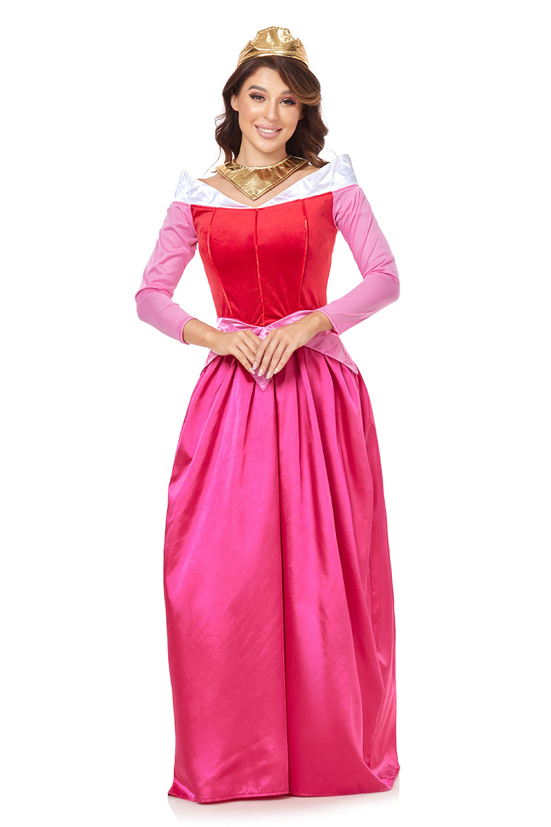 Halloween Princess Costume Long Sleeve Floor Length Performance Dress for Women
